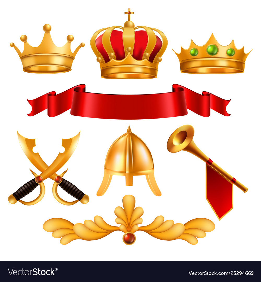 Free Vector  Royal crown background with red ribbon