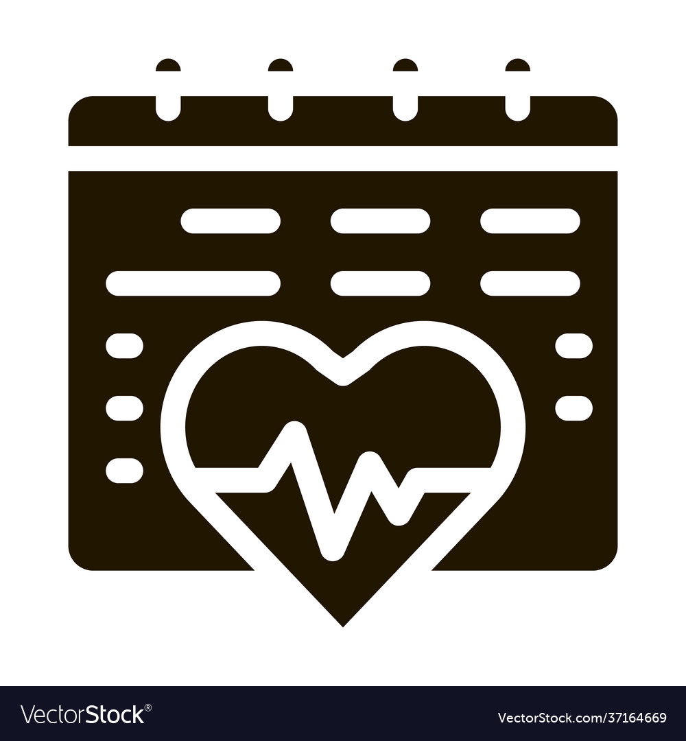 Herz Cardio Kalender Symbol Glyph