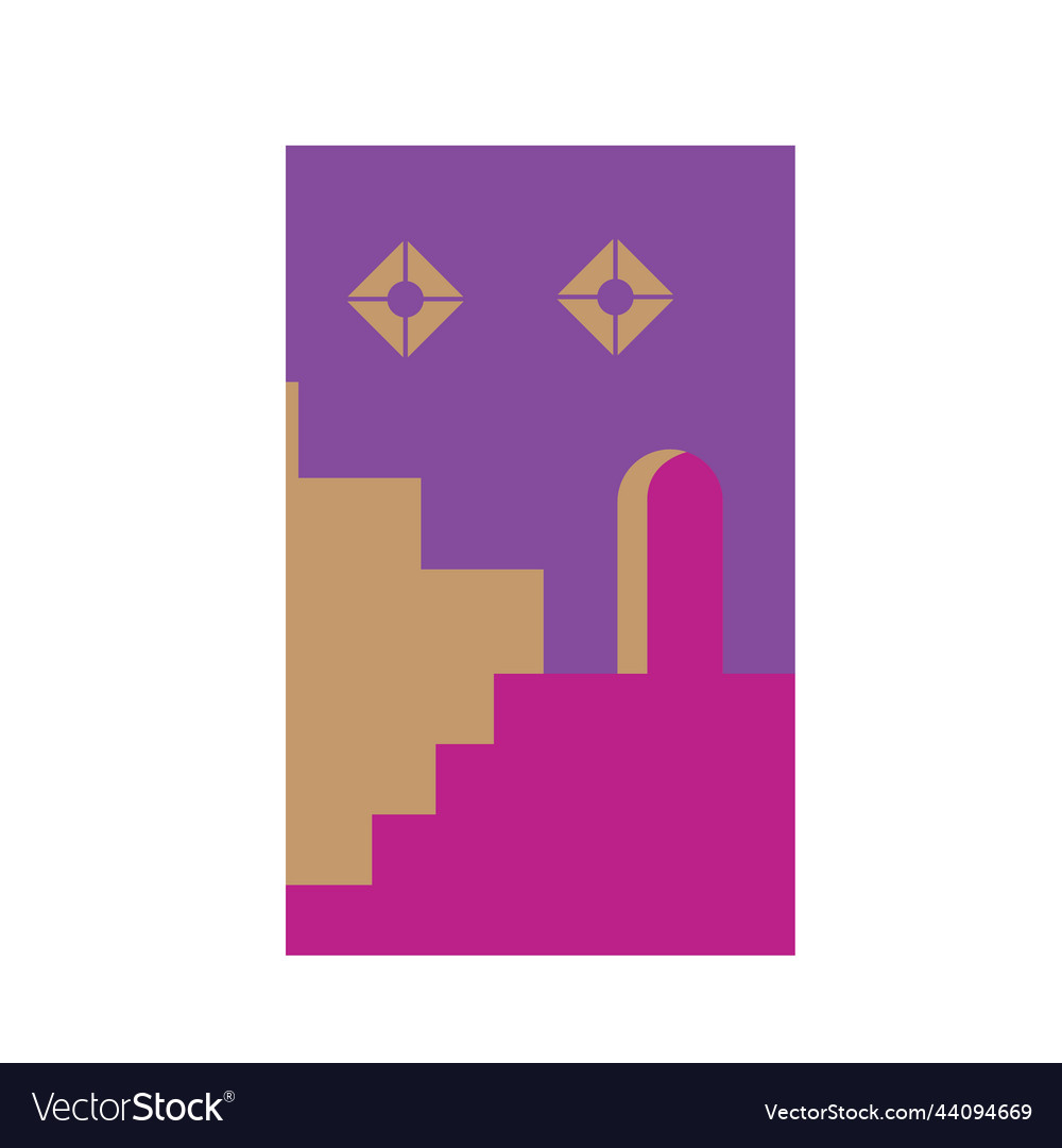 house-stairs-and-gate-cover-design-royalty-free-vector-image