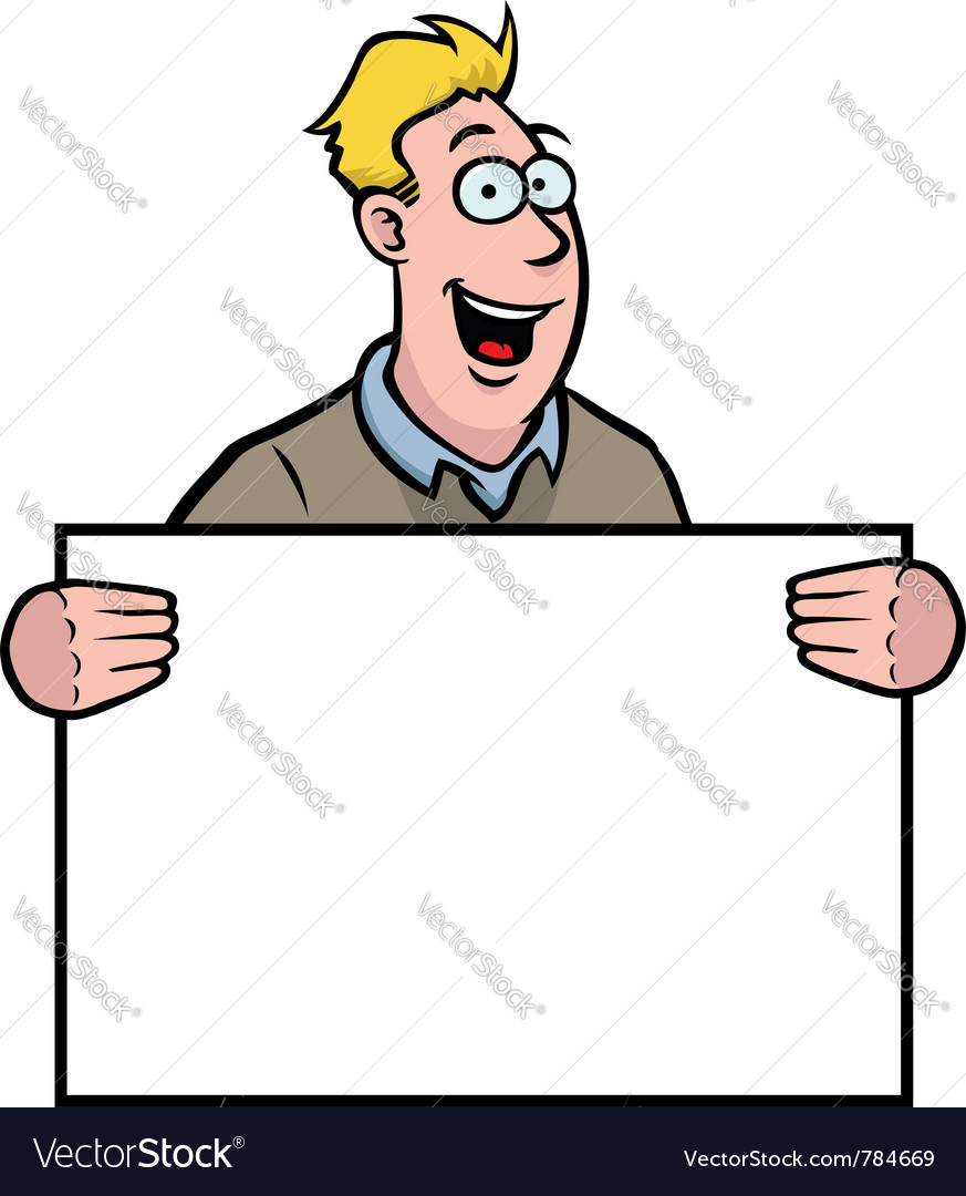 Man holding a sign