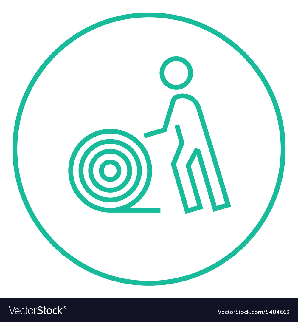 Man with wire spool line icon