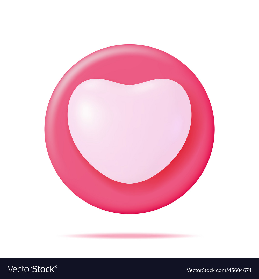 3d like icon with heart isolated