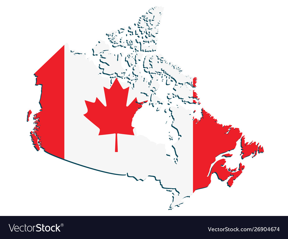 Canada Flag Map Royalty Free Vector Image VectorStock   Canada Flag Map Vector 26904674 