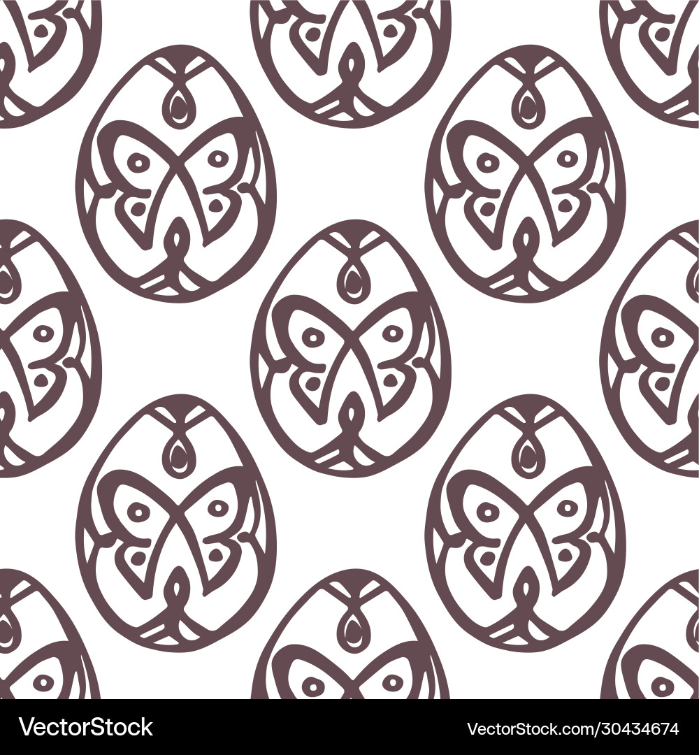 Easter seamless pattern with hand drawn eggs Vector Image
