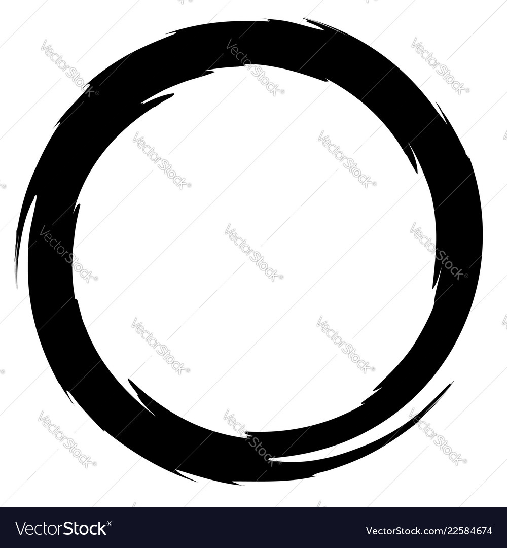 Grungy smeared circle abstract splash shape vector image Grungy smeared circle abstract splash shape