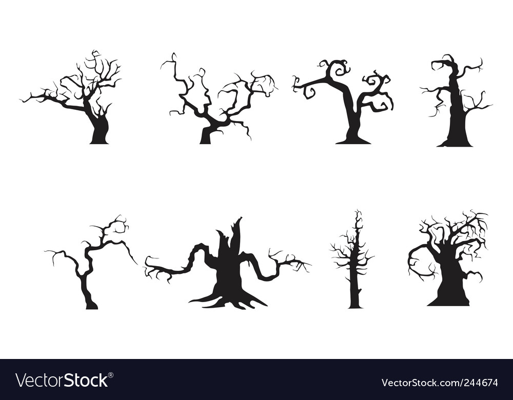 Scary trees Royalty Free Vector Image - VectorStock