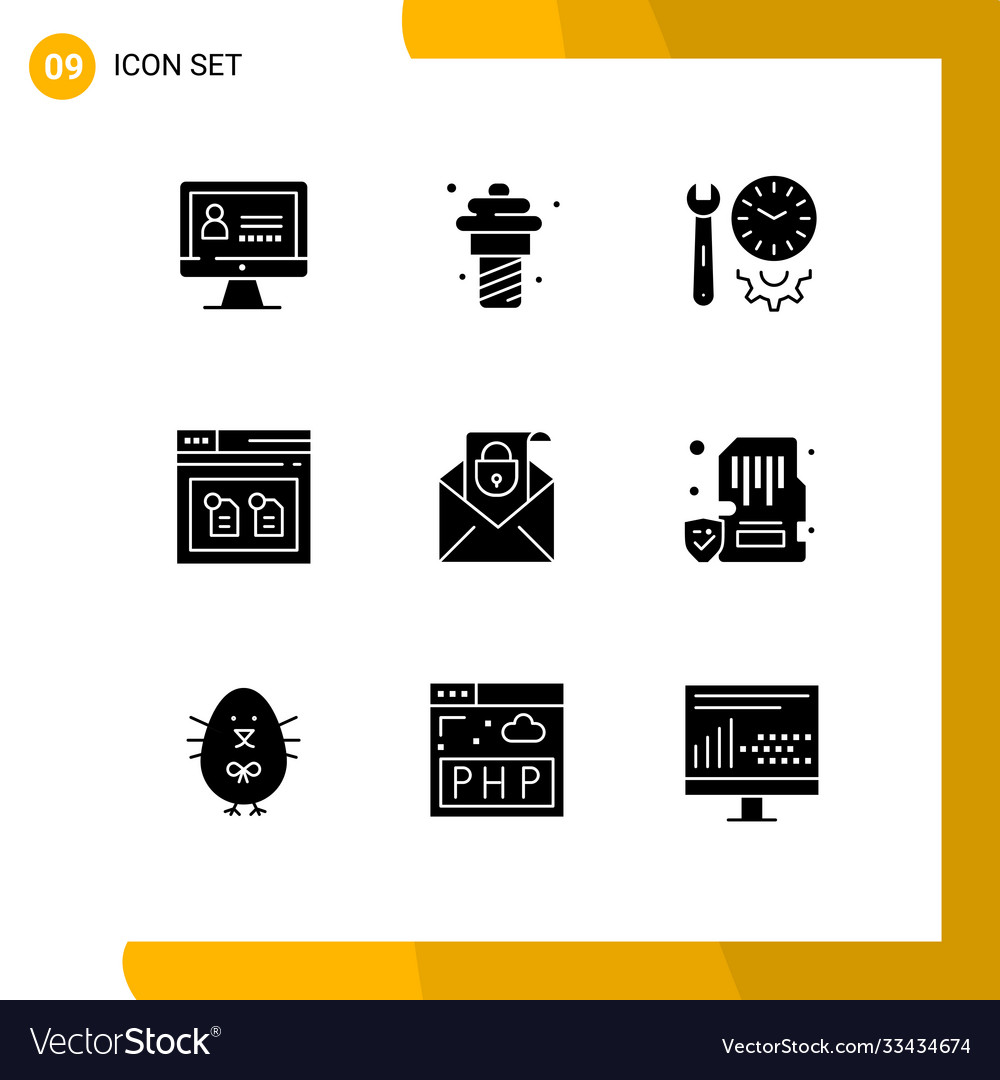 User interface pack 9 basic solid glyphs