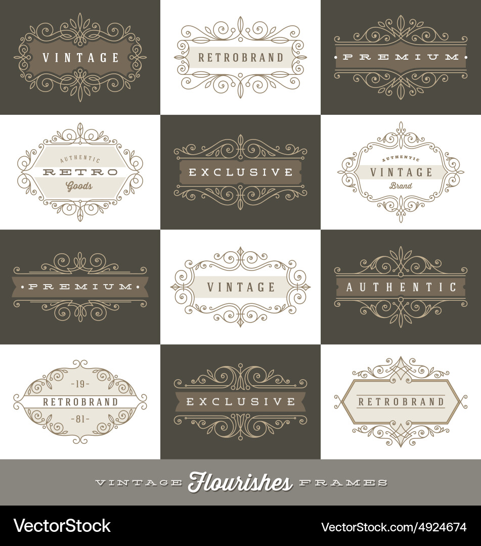 Vintage frames set Royalty Free Vector Image - VectorStock