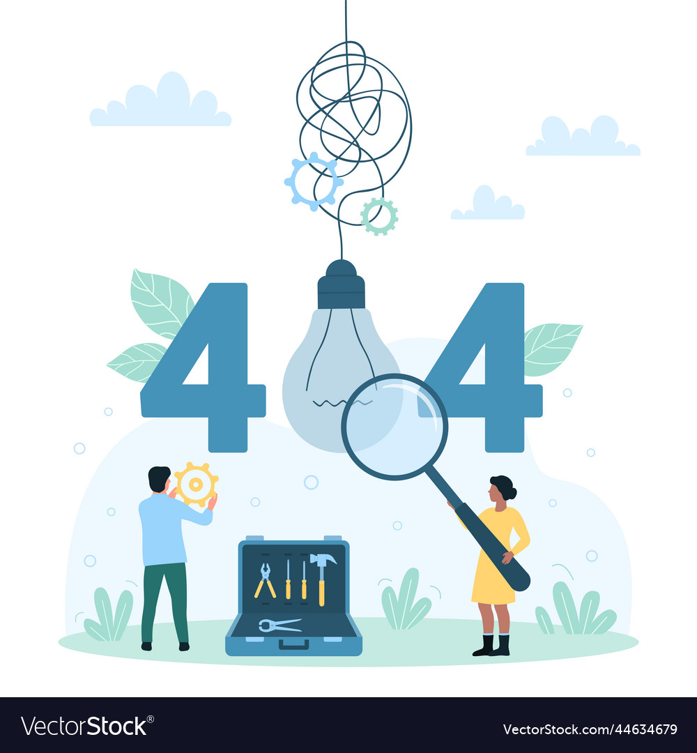 404 error website problem alert message tiny vector image 404 error website problem alert message tiny