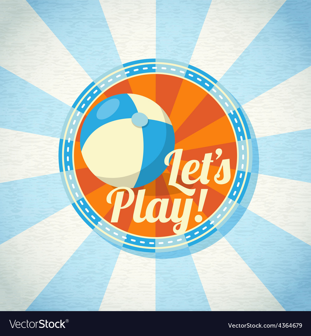 Blue and yellow striped beach ball Royalty Free Vector Image