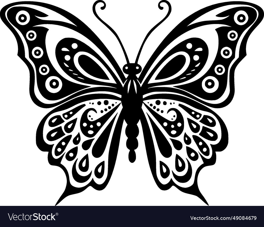 Butterfly - black and white Royalty Free Vector Image