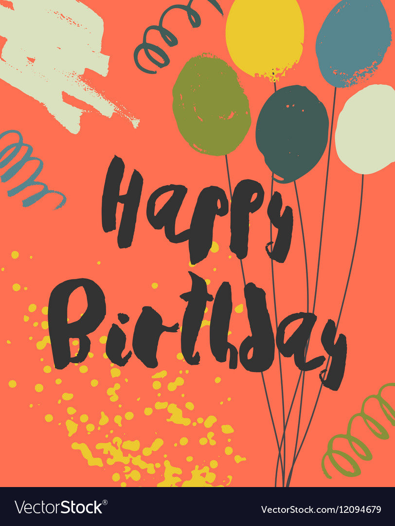 Colorful happy birthday card template Royalty Free Vector