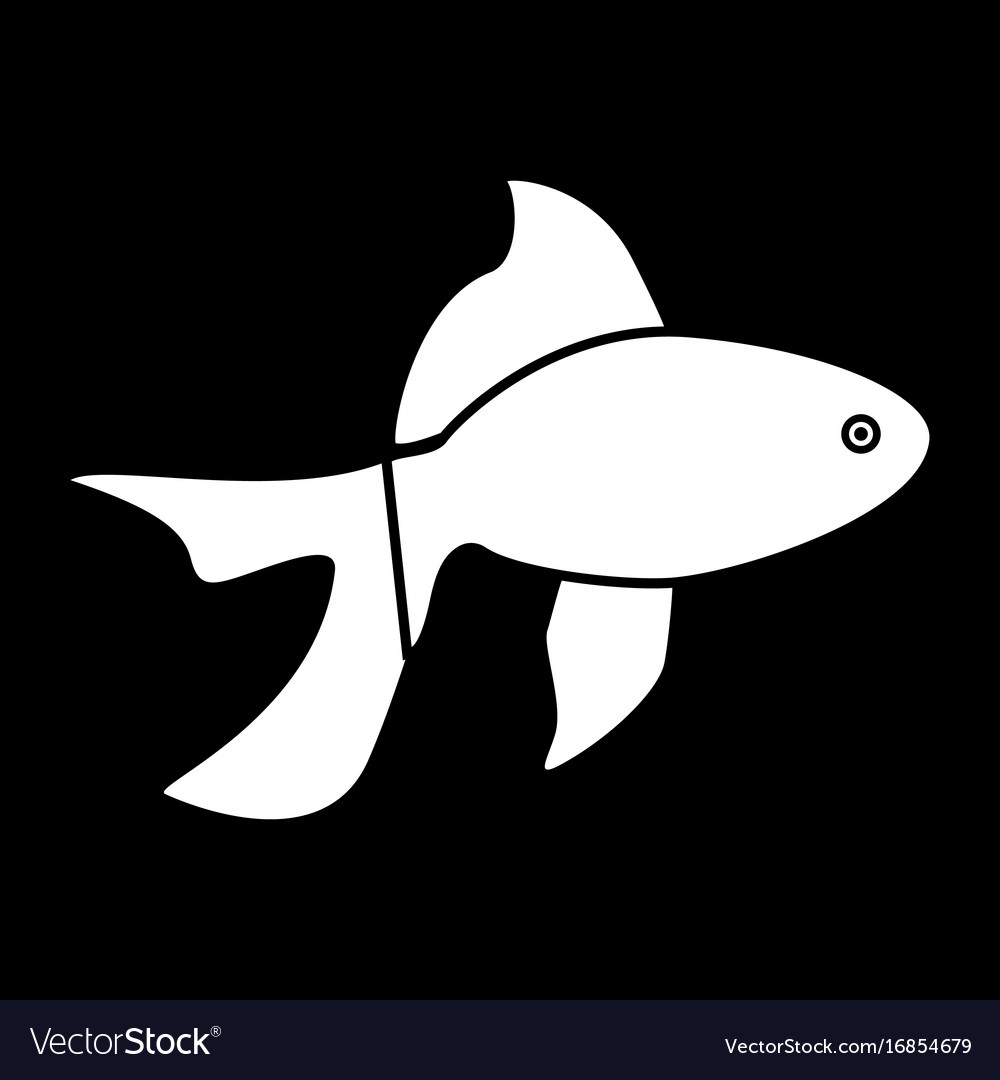 Fish white color icon Royalty Free Vector Image