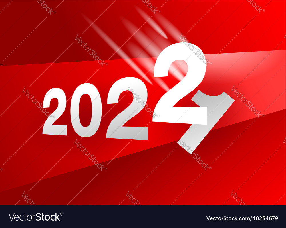 New year changing from 2021 to 2022 on red back