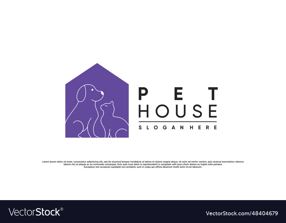 Pets house logo design with negative space