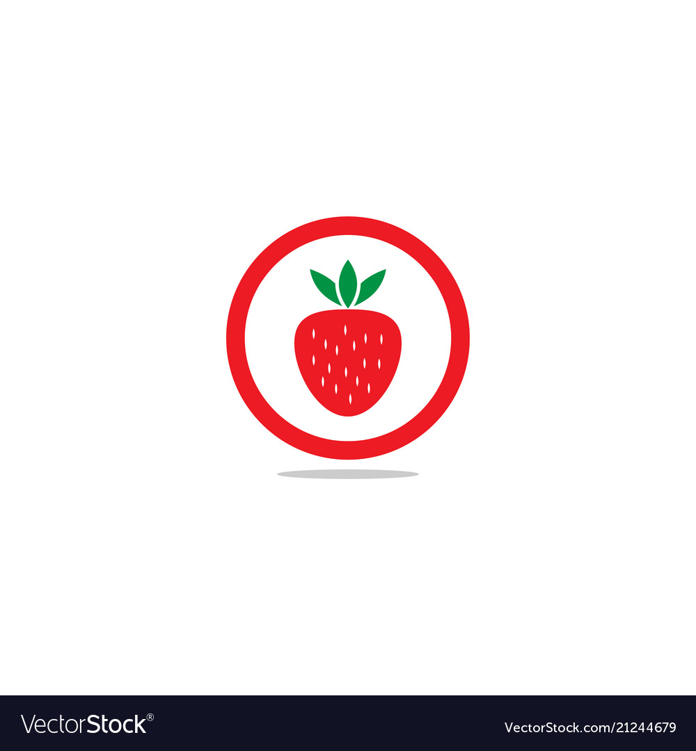 Erdbeer Obst Logo Vorlage