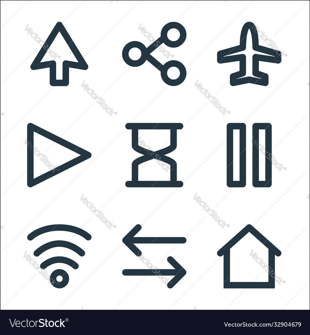 User interface line icons linear set quality vector image User interface line icons linear set quality