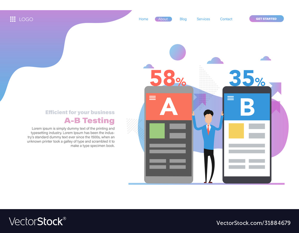 Web header template a-b split testing
