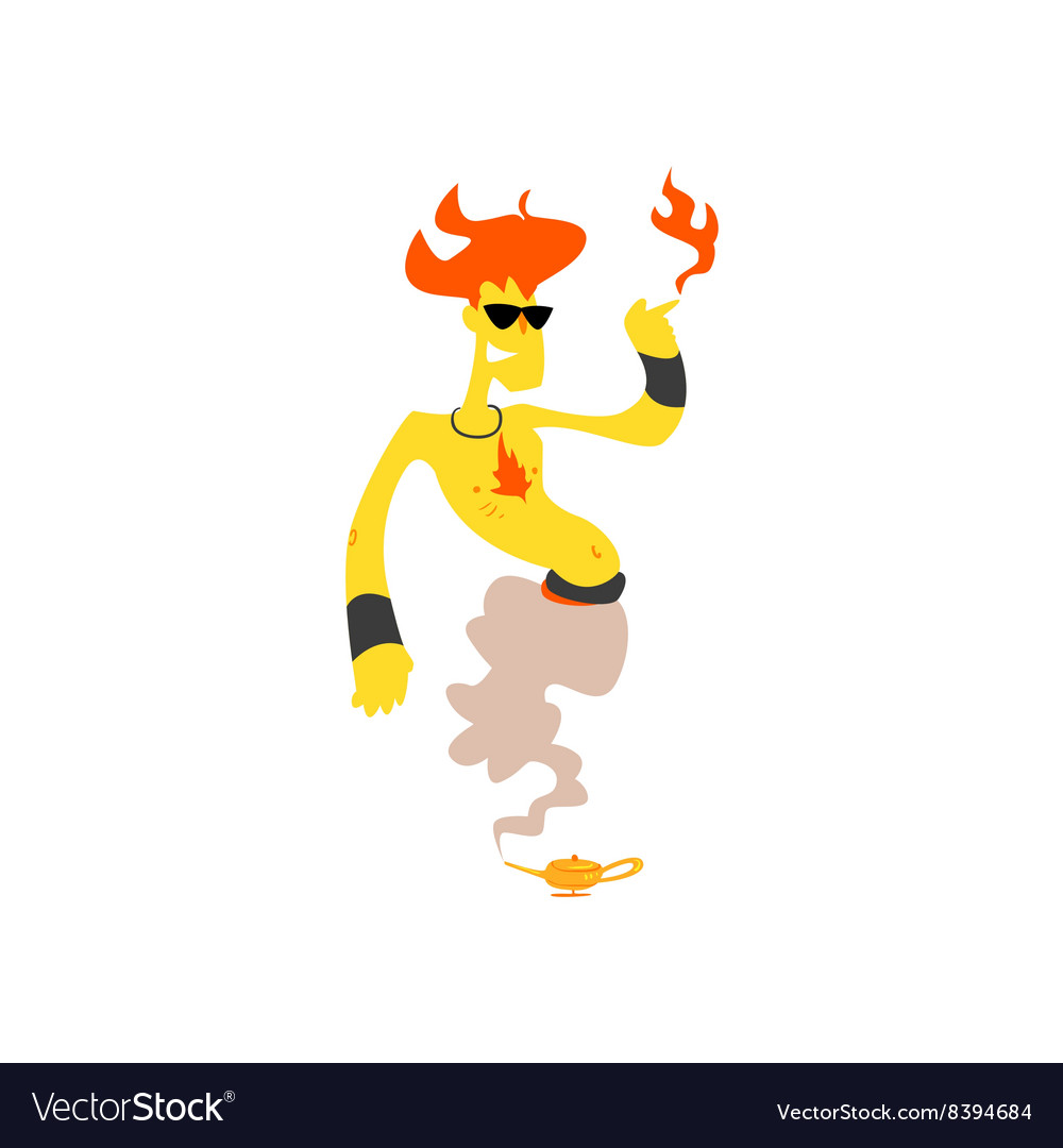 Cartoon fire genie