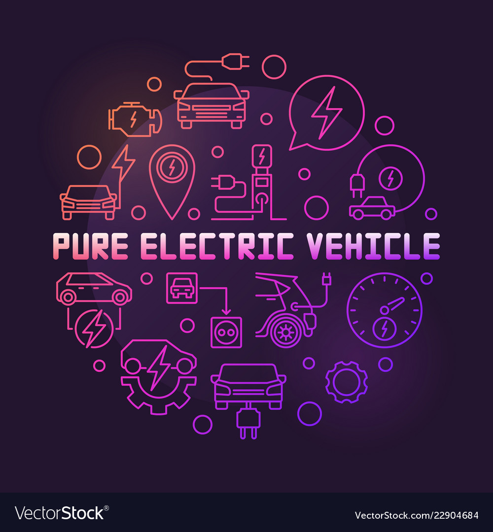 Electric Vehicle Round Icons