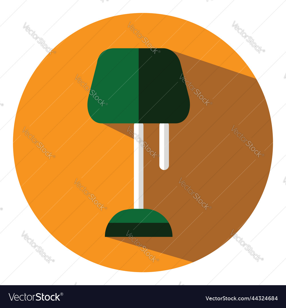 Green lamp on a white background