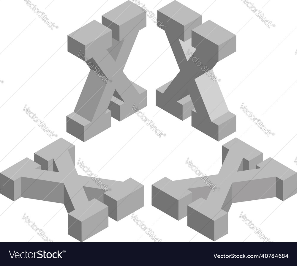 Isometric letter x template for creating logos