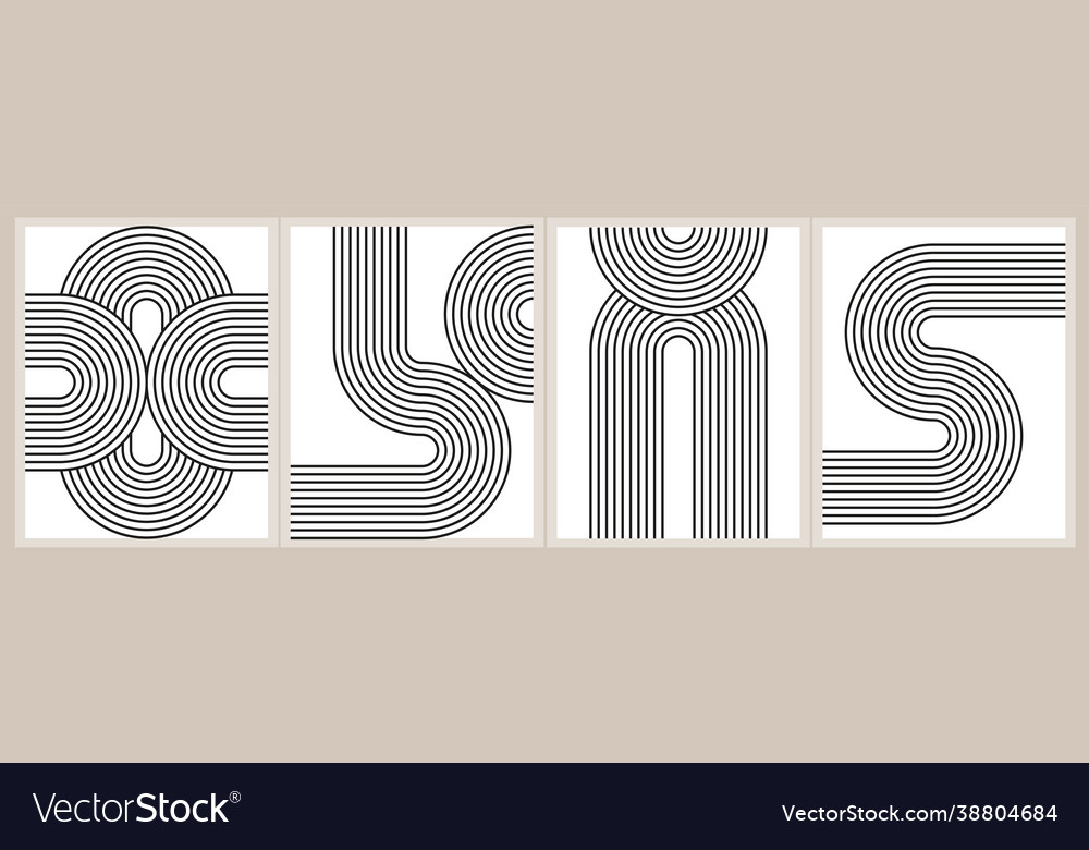 Line balance shapes rainbow boho wall decor vector image Line balance shapes rainbow boho wall decor