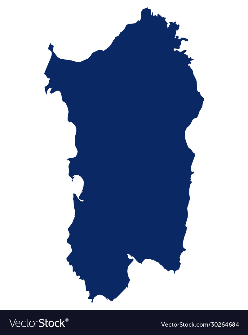 Map sardinia in blue colour Royalty Free Vector Image