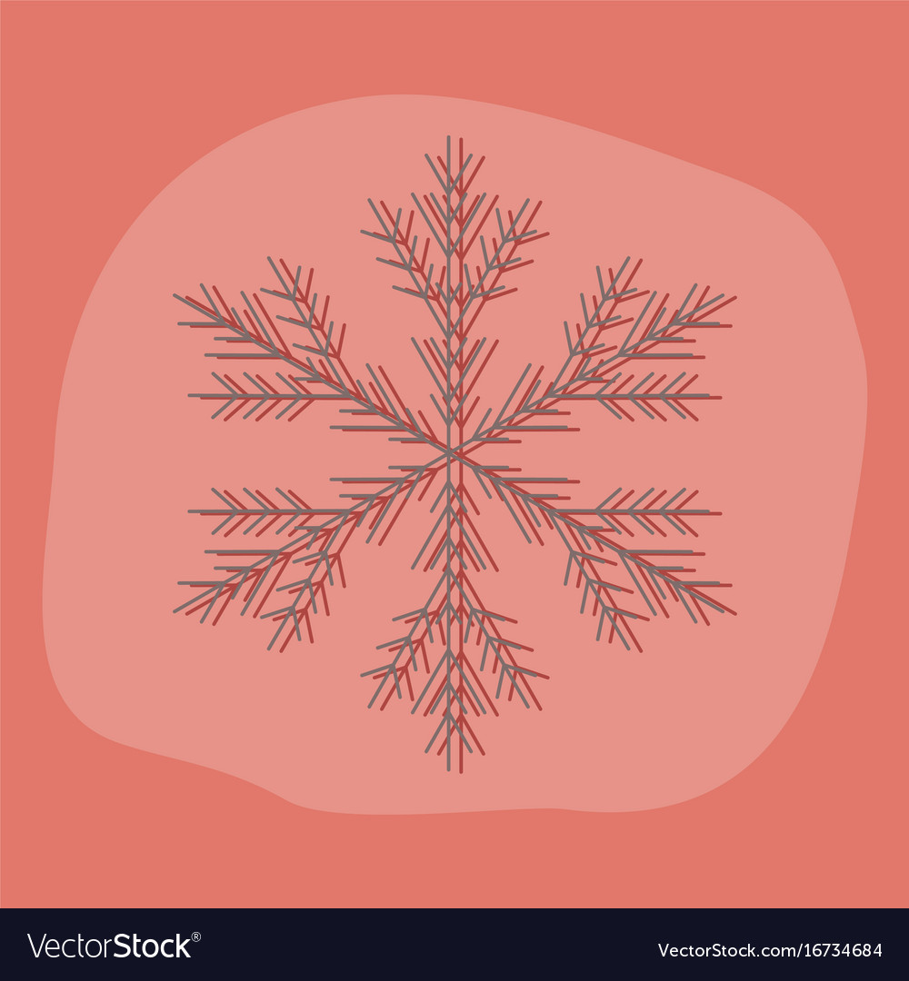 Paper sticker on stylish background snowflake