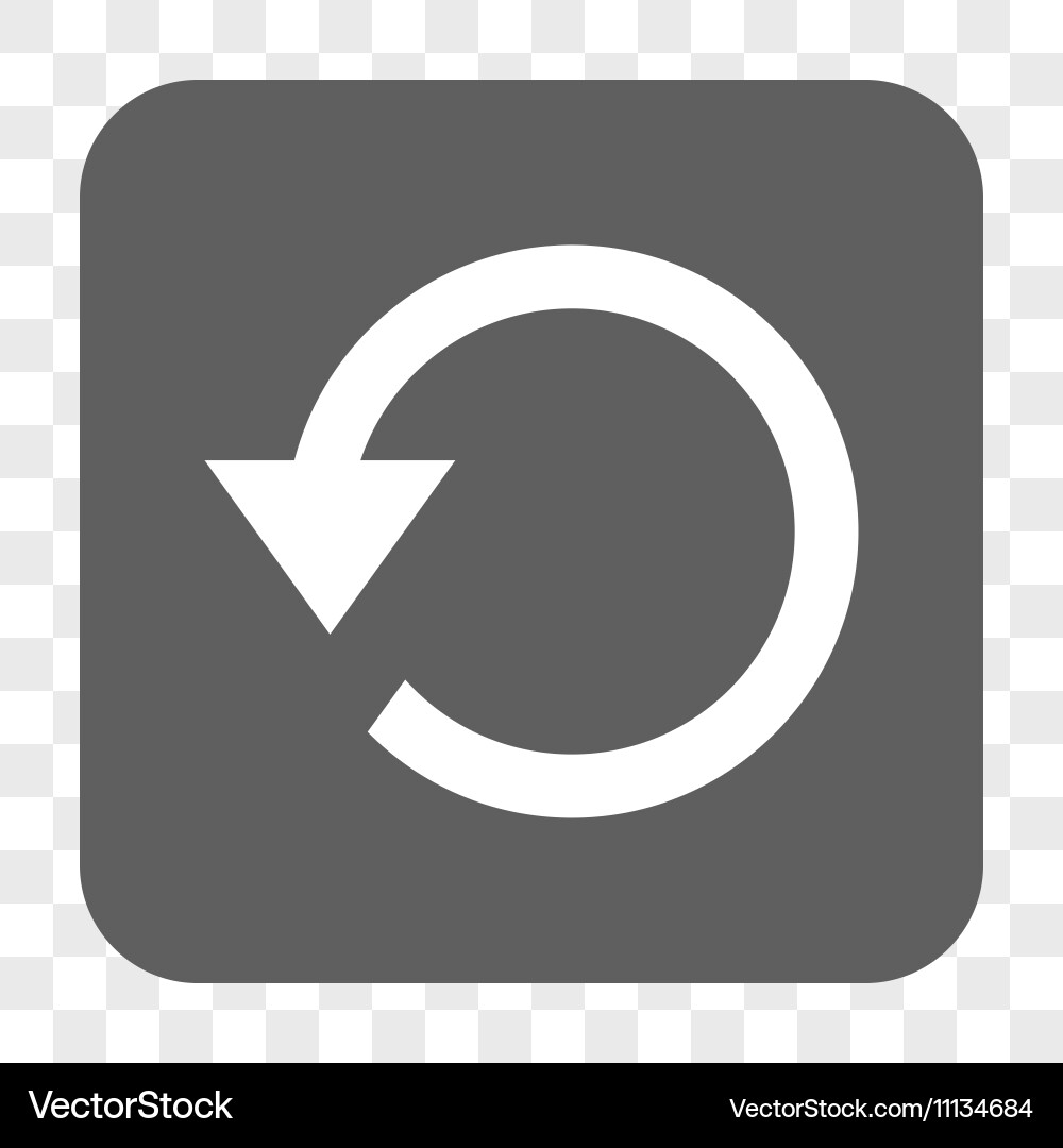 Rotate ccw rounded square button Royalty Free Vector Image