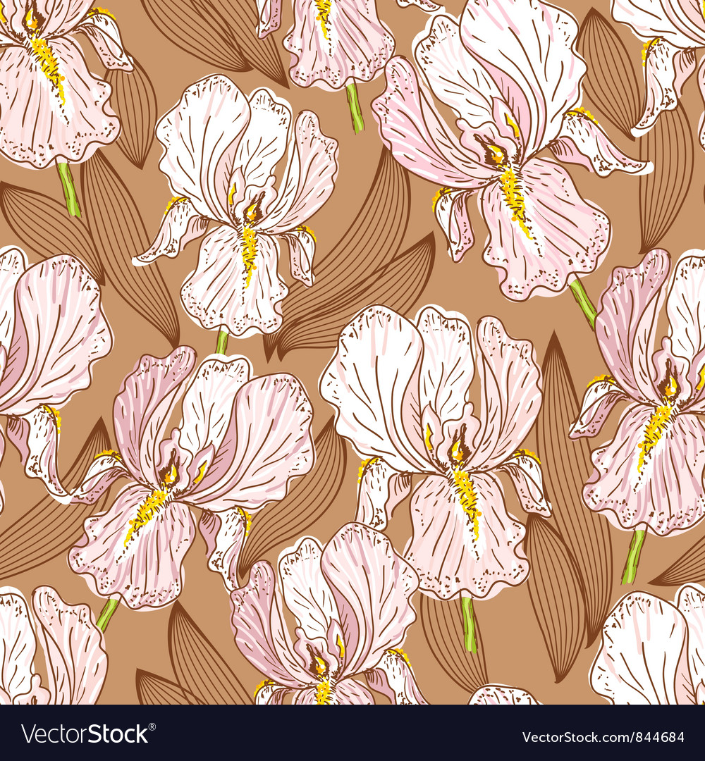Seamless pattern with iris
