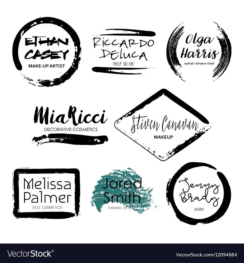 Set Makeup Artist Design Logo Templates Royalty Free Vector