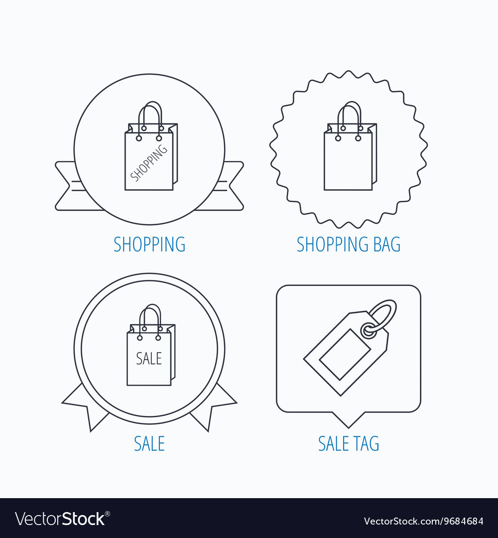 Shopping sale bag and coupon icons