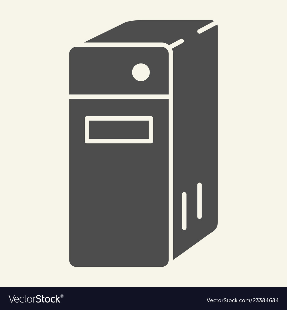 System unit of a computer solid icon pc block vector image System unit of a computer solid icon pc block