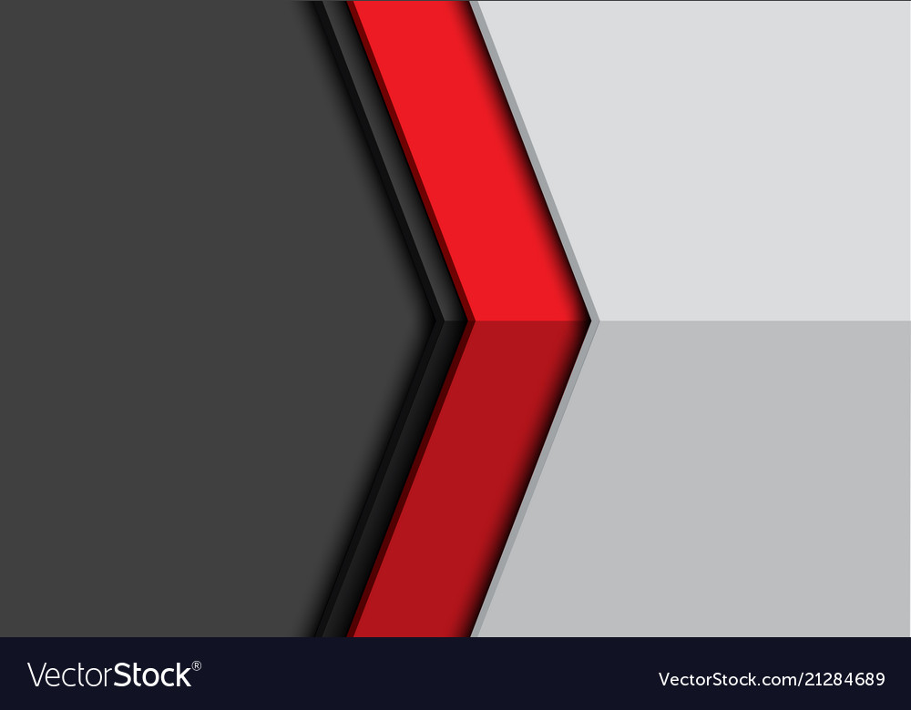 Abstract red arrow direction on grey blank space