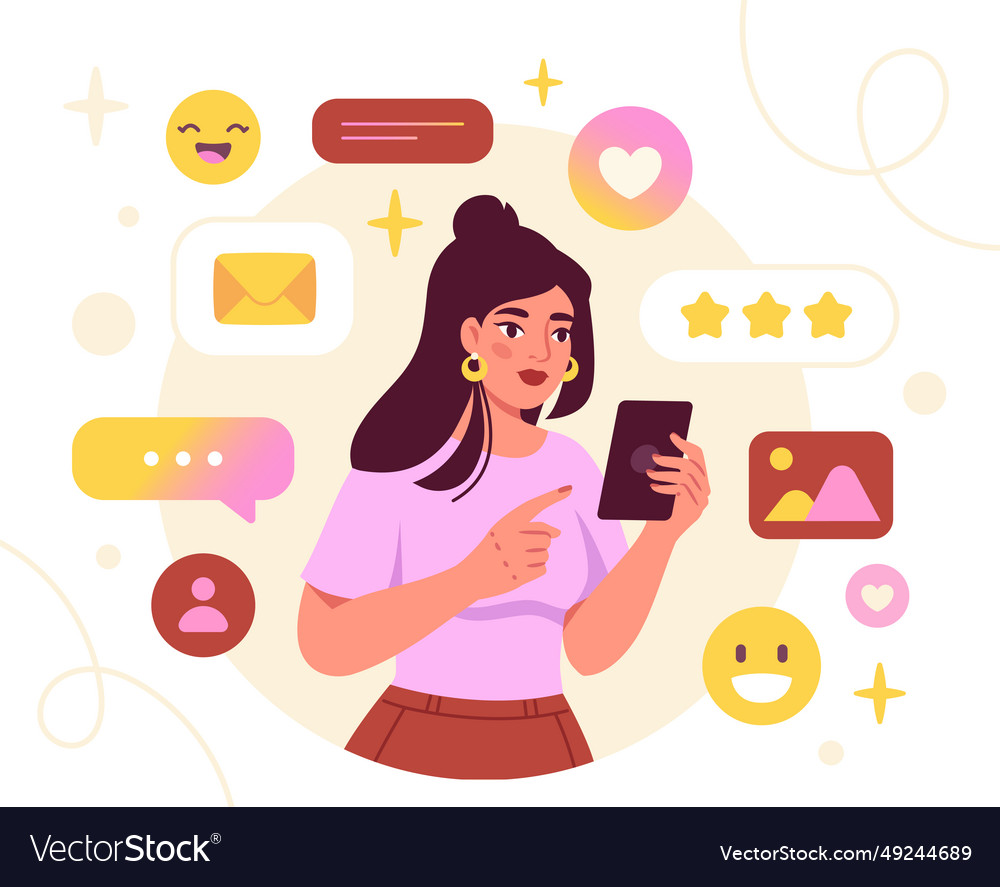 Feedback in social media concept Royalty Free Vector Image