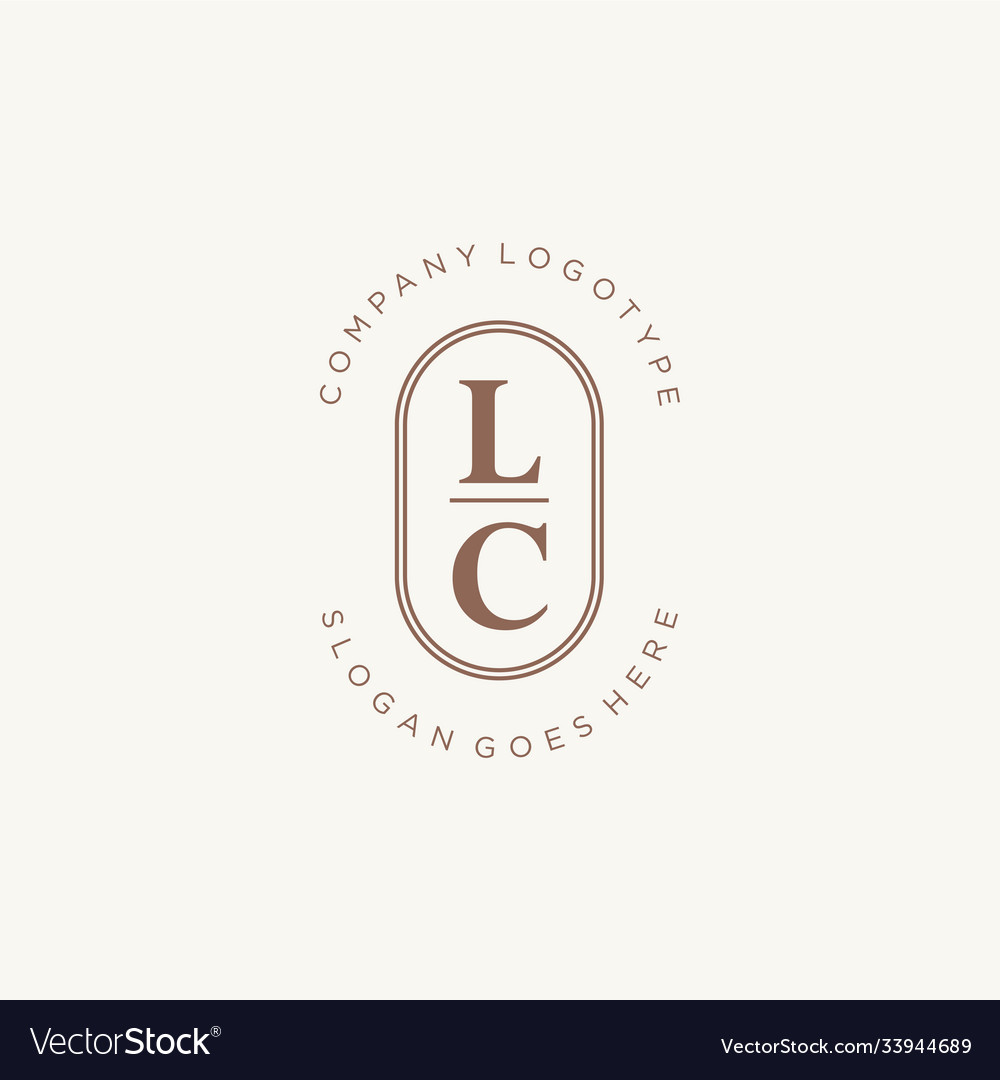 Initial lc beauty monogram and elegant logo design