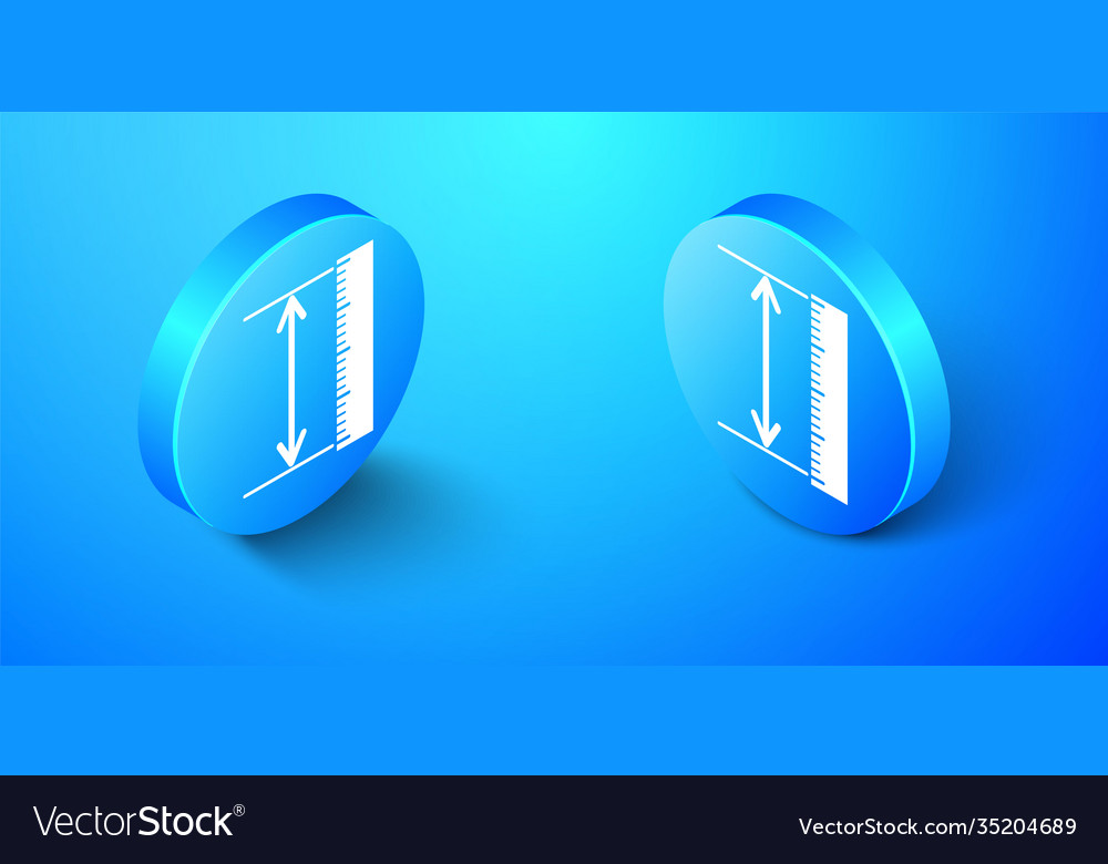 Isometric the measuring height and length icon Vector Image
