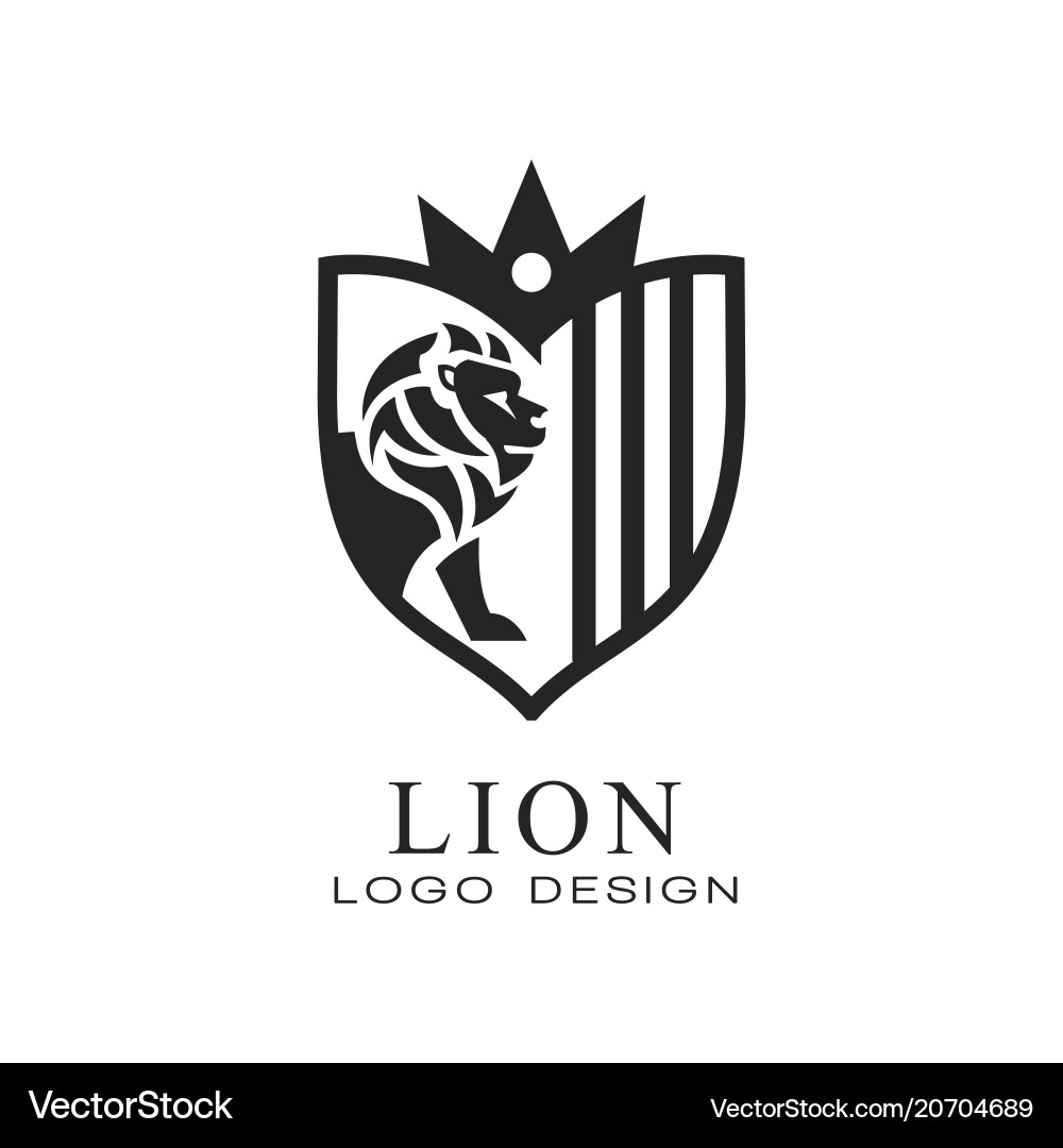 Lion Logo Design Element For Poster Banner Vector Image