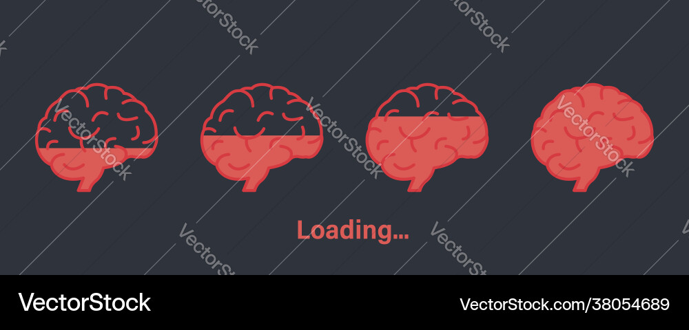 Loading brain icon boost concept knowledge Vector Image