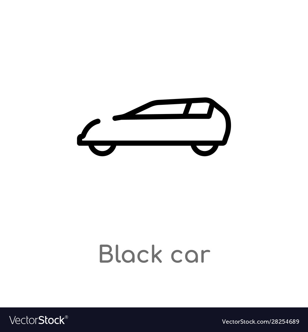 Outline black car icon isolated simple line