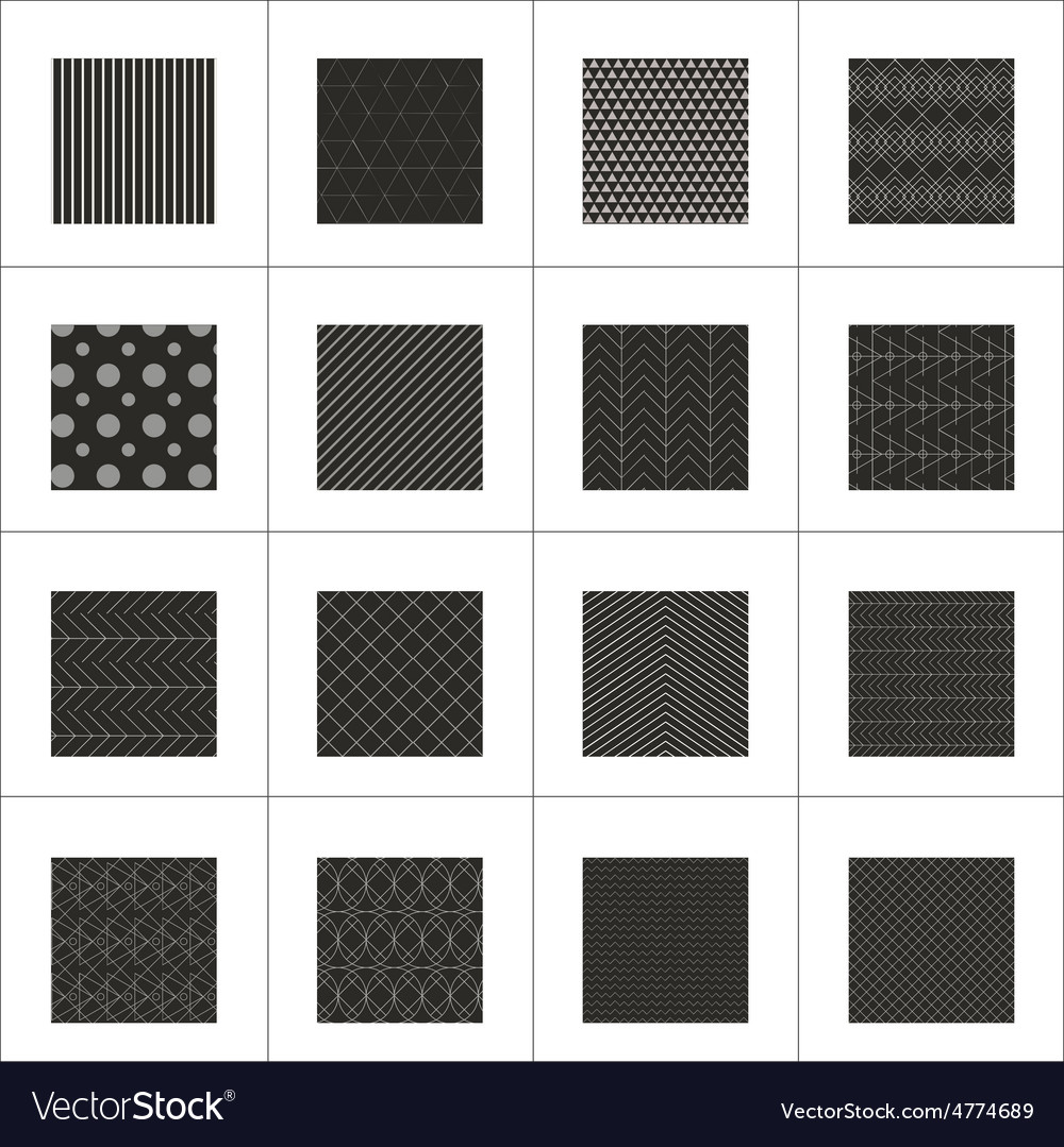Set of 16 abstract geometric patterns