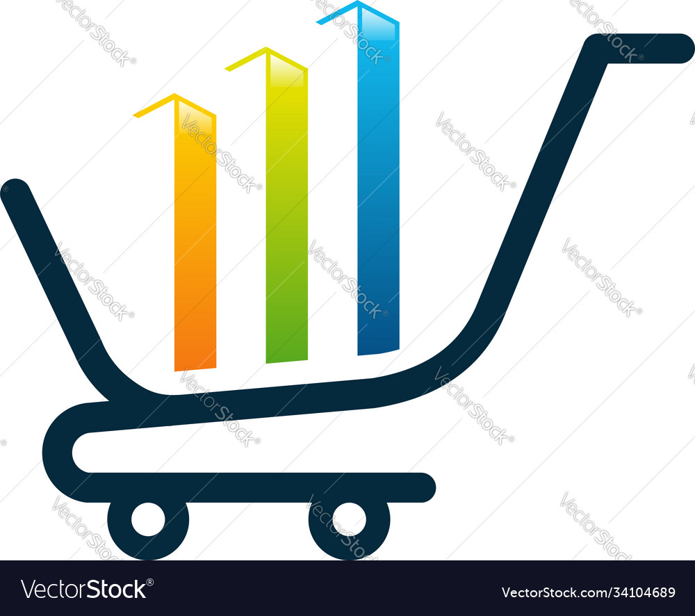 Shop stats logo designs sale finance Royalty Free Vector