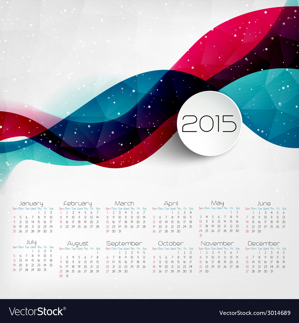 Year calendar Royalty Free Vector Image - VectorStock