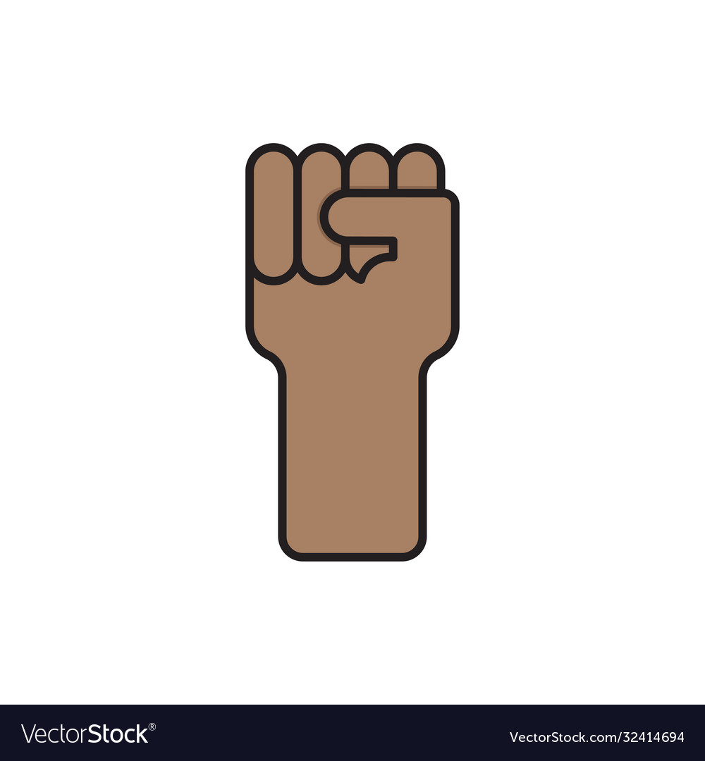 Fist hand up gesture icon symbol isolated