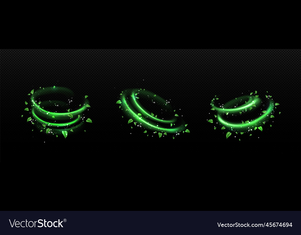 Freshness effect green air flow with mint leaves Vector Image