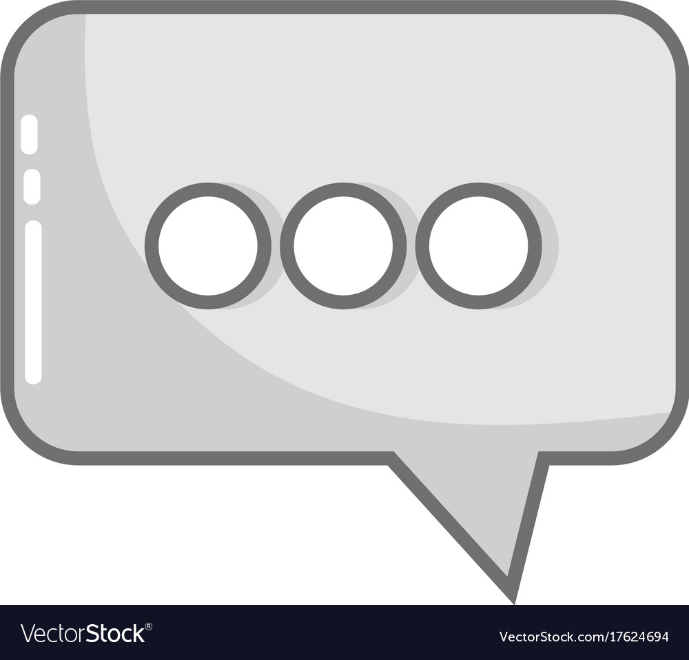 Grayscale chat bubble text message icon