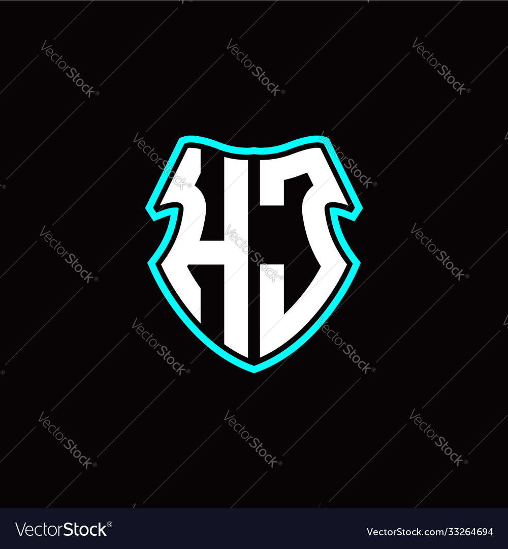 H j initial logo design with a shield shape vector image H j initial logo design with a shield shape
