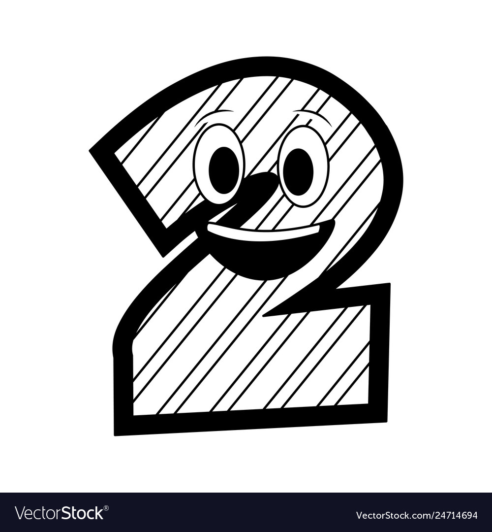 Kawaii number character cartoon comic design image