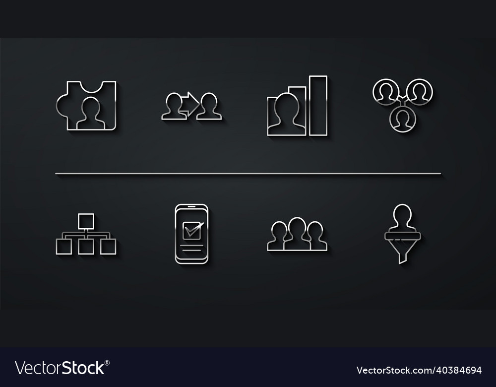 Set line head hunting hierarchy organogram chart